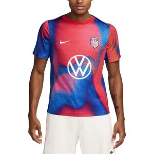 Nike USA National Team Soccer Jersey Mens Medium Slim Fit Royal Blue Red NEW